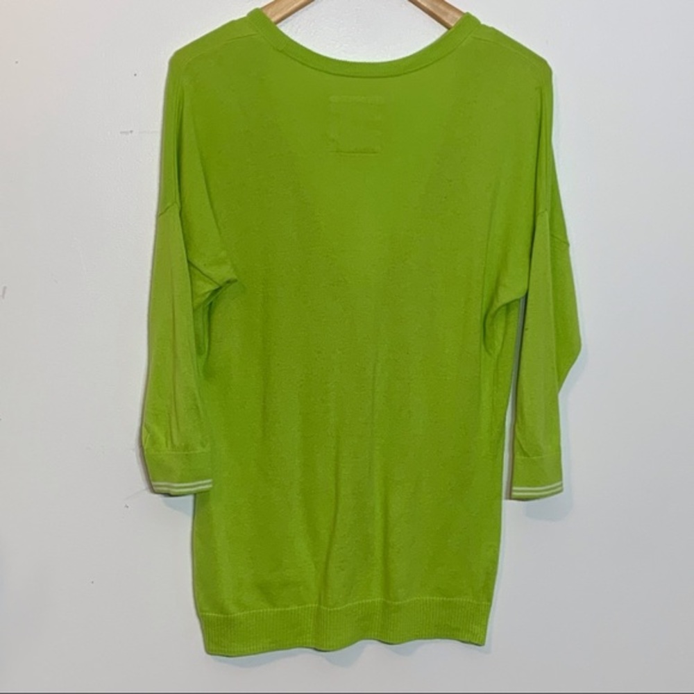EUC Hollister bright green cardigan sweater Preppy Classic Collegiate Jr Large - Picture 2 of 9